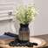 BoHo Etched Black Wooden Vase, 6.5" 60501;