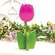 Pink Wooden Dimensional Tulip Sitter 91175;