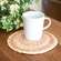 Woven Natural and Rose Seagrass Table Mat - 8" HAC2443;