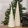 Diamond Wrapped Ivory Jute Cone Tree, 18" SR2319568;