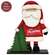 Merry Christmas Wooden Santa & Trees on Base - 9.5"H