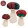 3 Set - Stuffed Red & Green Plaid Mushroom Sitters