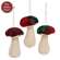 3 Set - Stuffed Red & Green Plaid Mushroom Ornaments