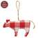 Stuffed Red & White Flannel Check Cow Ornament