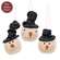 3 Set - Stuffed Floppy Hat Snowman Head Ornaments