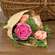 HYG212503 Mixed Cabbage Rose Bouquet, 17.5";