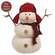 Stuffed Sherpa Snowman with Red & Green Plaid Hunting Hat & Scarf
