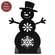 Black Metal Snowflake Cutout Snowman Candle Plate - 5"H