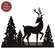 Black Metal Woodland Forest & Reindeer Candle Plate - 5"H