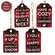 Cozy Merry Christmas Plaid Gift Tag Ornament - 4 Asstd.