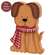 Puppy In Scarf Chunky Wood Sitter