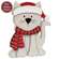 Kitten in Santa Hat & Scarf Chunky Wood Sitter