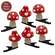 6 Set - White Dotted Red Top Mushroom Clip Ornaments