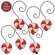 6 Set - Wood & Glass Marble Peppermint Ornaments