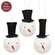 3 Set - Smiling Wooden Snowman Ornaments with Tophats