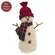 Burgundy Hat Snowman with Green & Red Plaid Scarf - 9.5"H