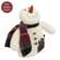 Stuffed Wishing Snowman with Greenery Pocket & Plaid Scarf