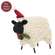 Stuffed Standing Primitive Santa Hat Sheep - 3.5"H