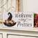Welcome My Pretties Floral Witch Hat Box Sign 38620;