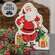 Distressed Jolly Santa & Presents Wooden Sitter 38678;