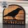 Grateful Crow Silhouette Plaid Background Wooden Sitter 38725;