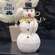 Distressed Metal Crafty Snowman w/Gold Holly Leaves 60516;
