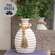 Distressed White Wooden Beaded Athens Vase, 7"H 65382;