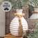 Distressed White Wooden Beaded Athens Vase, 6"H 65383;
