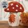 Distressed Chunky Wooden Mushroom w/Leaves Sitter 91181;