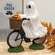 Resin Ghost Riding a Bike w/Jack in Basket Figurine 91183;