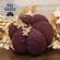 Burgundy Waffle Weave Pumpkin w/Burlap Leaves, 6" Dia. CW4052;