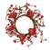 Red Glitter Heart & Berries Candle Ring - 3.5" 18452;