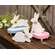 Distressed White Wood Flower Bunny - 3 Asstd.