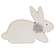 Distressed White Wood Flower Bunny - 3 Asstd.