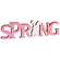 Pink Spring & Bunny Cutout Wood Sitter