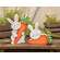 Peeking Bunny with Big Carrot Wooden Sitter