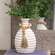Distressed White Wooden Beaded Athens Vase, 7"H 65382;