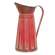 Green Splattered Red Ribbed Metal Water Pitcher 60526;