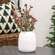 White Ceramic Wide Vase, 6.5"H 70222;
