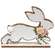 Distressed White Running Easter Bunny -