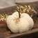 Ivory Waffle Weave Pumpkin w/Burlap Leaves, 4.75" Dia. CS39028;