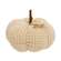 Ivory Waffle Weave Pumpkin w/Burlap Leaves, 4.75" Dia. CS39028;