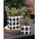 2/Set, Black & White Buffalo Check Canisters w/Handles