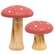 White Dotted Coral Wood Mushrooms, 2/Set 38569;