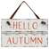 90924 Hello Autumn Sign With Suede Hanger;