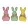 Distressed Chunky Wooden Pastel Bunny Sitter w/Raffia Bow, 3 Asstd. 91173;