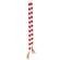 Beaded String Red White w/Jute Tassels 91079;