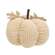Ivory Waffle Weave Pumpkin w/Burlap Leaves, 7" Dia. CS39111;