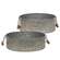 Metal Trays w/ Wooden Handles, 2/Set 28087;