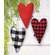 3/Set, Felt Primitive Heart Pillow Ornaments